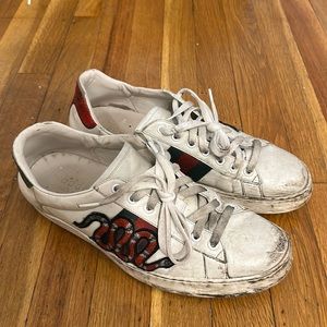 Gucci Ace Embroidered Snake Sneakers Size 10